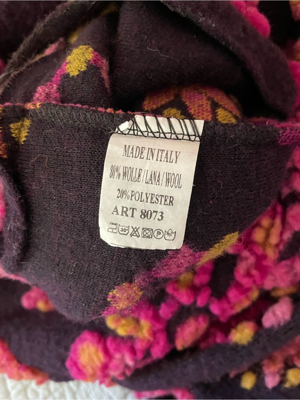 Made In Italy 3D Textured Floral Bobble Knit Felted Appliqués Hooded Coat NWT - Picture 6 of 6